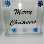 Merry Christmas Blue Flowers