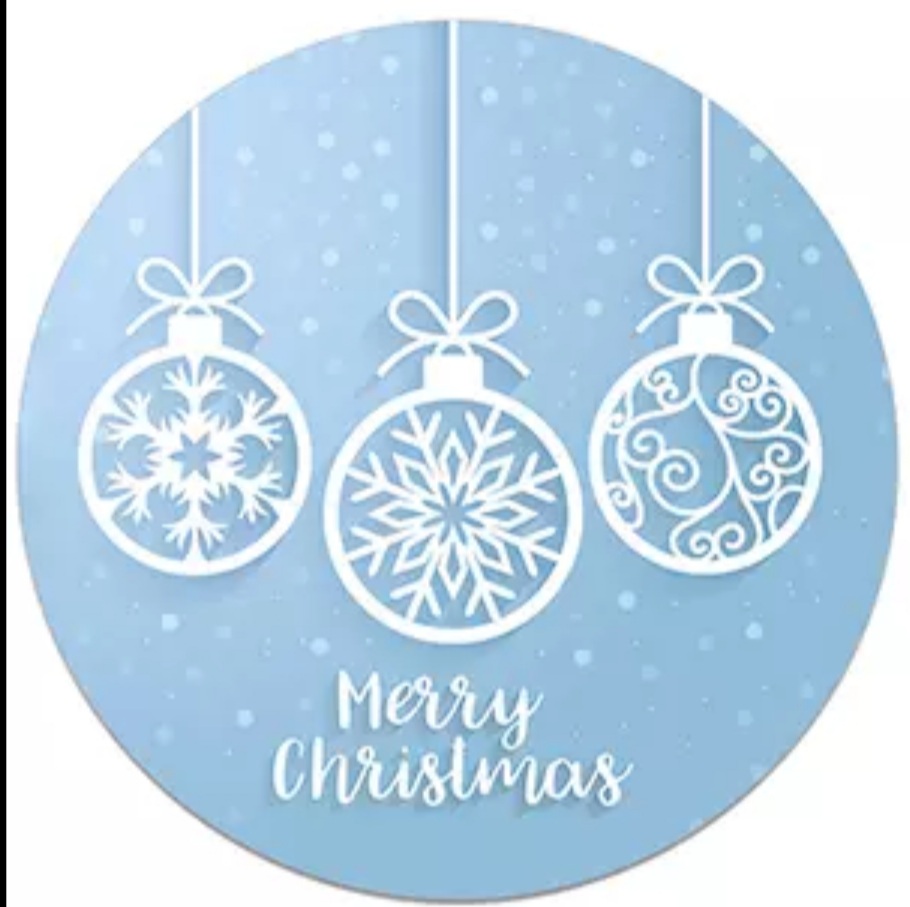 Light Blue Merry Xmas