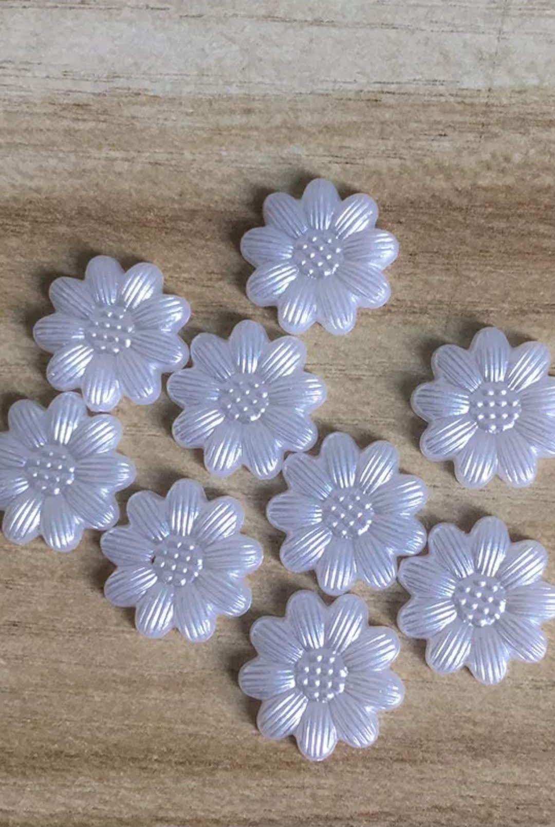 White Flowers Beads